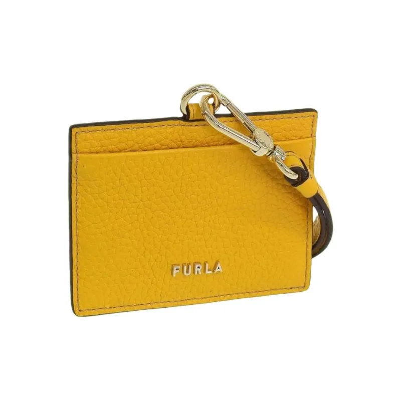 Furla Leather Card Holder Women's Yellow-1