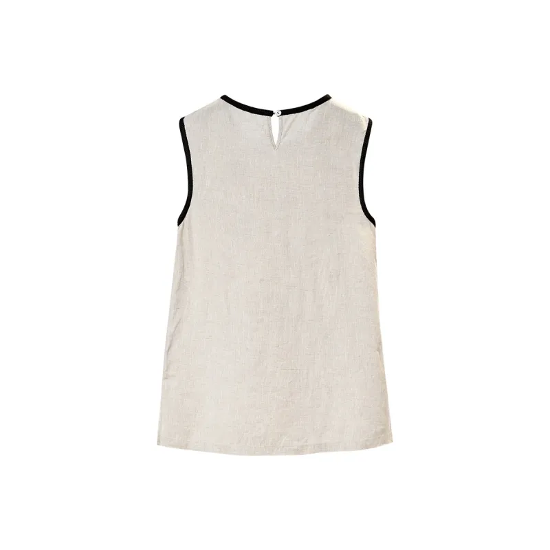 TOUCH Tank Top Women's Linen Beige-1