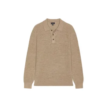 CLUB MONACO Polo Shirt Men's Oats Heather Flower