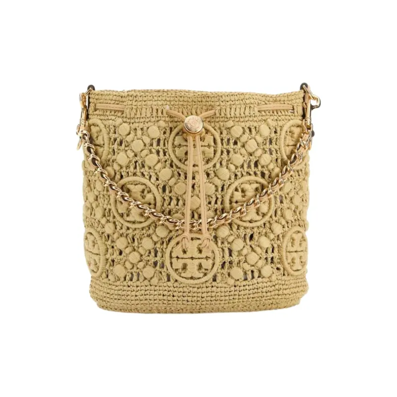 TORY BURCH Raffia Shoulder Bag Women's Beige-0