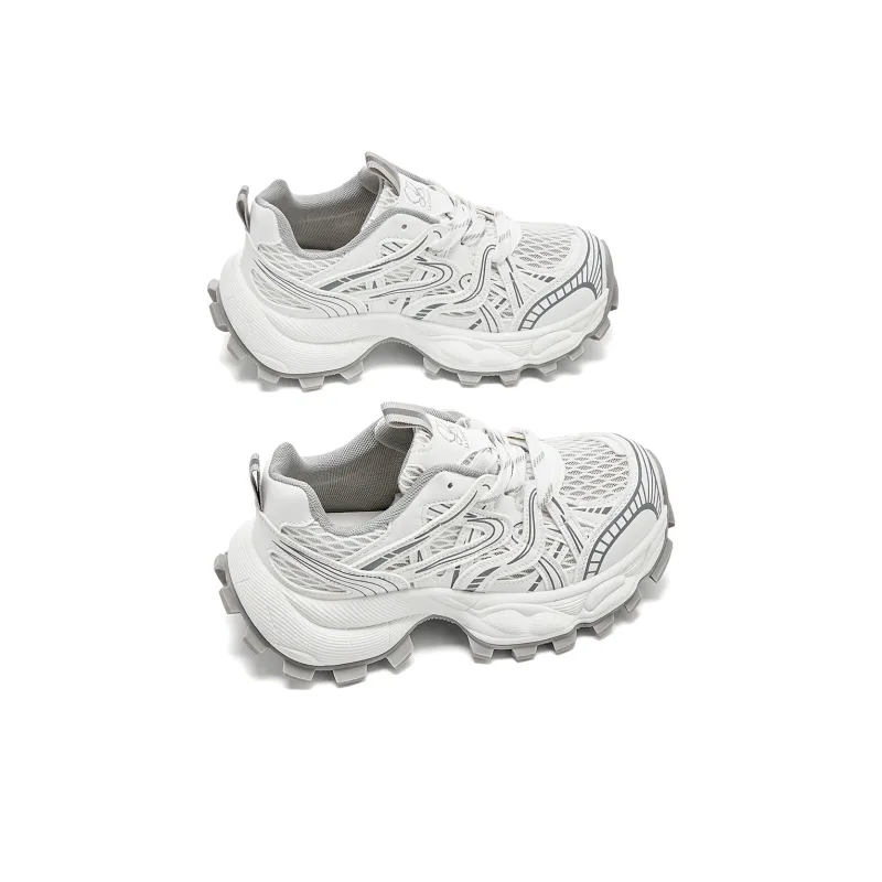 La Chapelle Low Top Chunky Sneakers Women's White-2