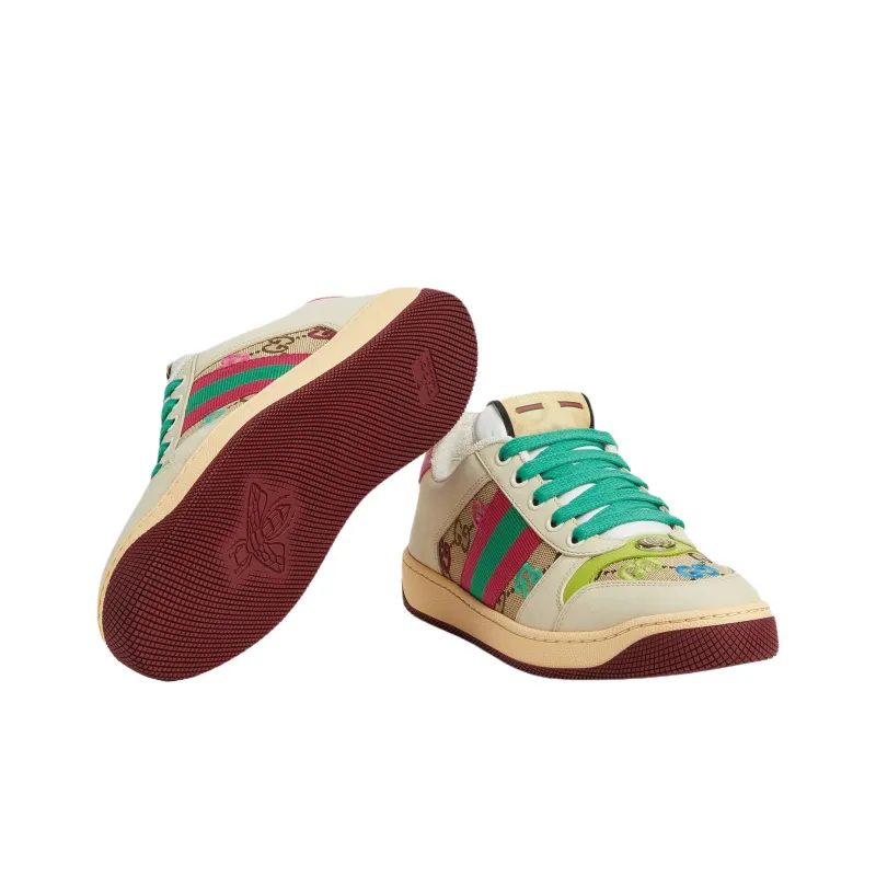 GUCCI Screener Low Top Skateboard Shoes Women's White-5