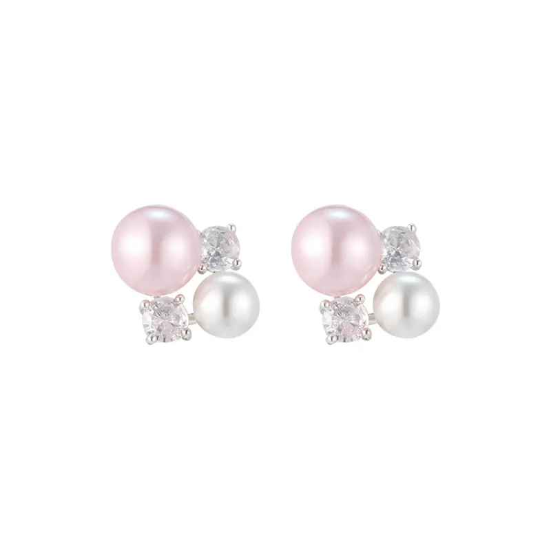 Happy Tide S925 Silver Stud Earrings Women's-0