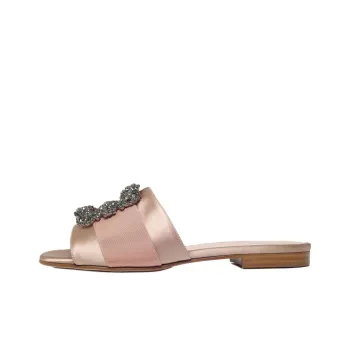 MANOLO BLAHNIK Slide Slippers Women's Nude Pink