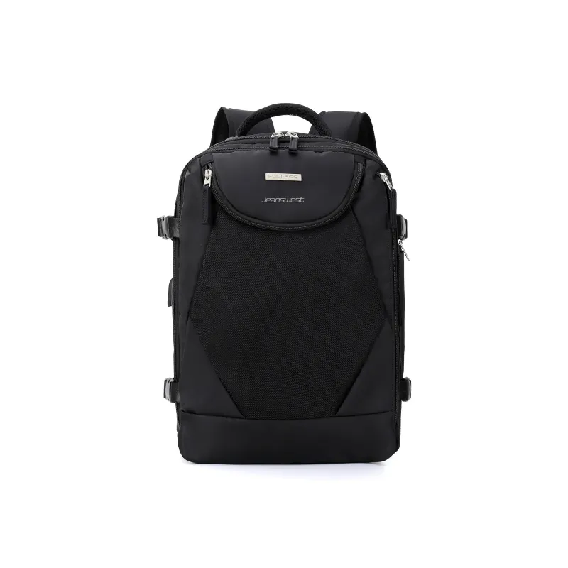 JEANSWEST Polyamide Backpack Unisex Black/Pink-0