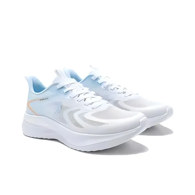 QIAODAN Speed Slip Resistant And Abrasion Resistant Coverage Low Top Casual Running Shoes Men's Jordan White Sky Blue-3