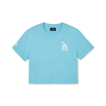 MLB Drop Shoulder Sleeve T Shirt Women's Aqua Blue