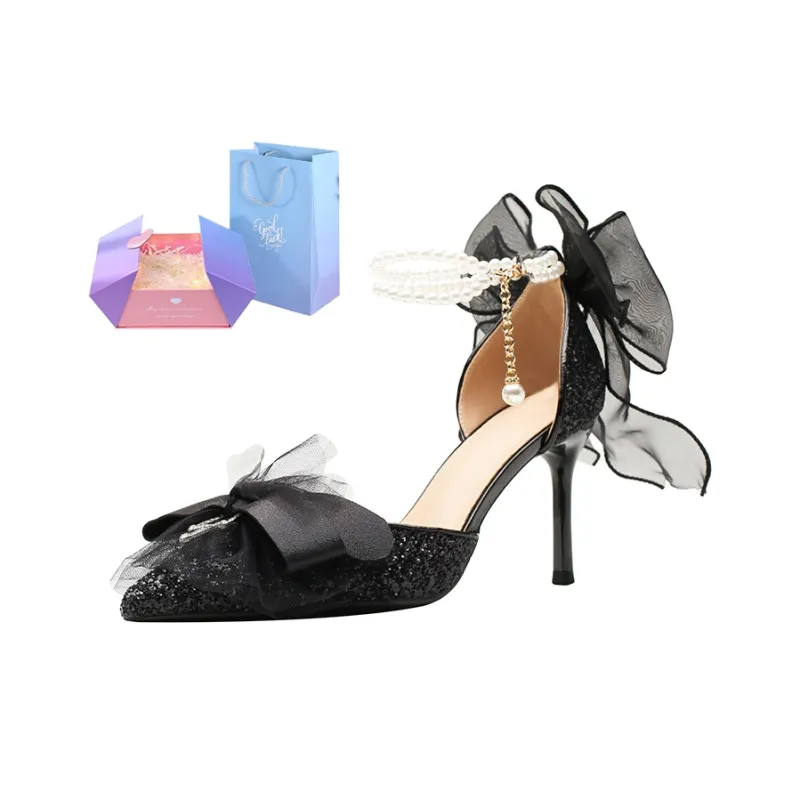 KATHRYN WILSON Black Swan Slim Heel High Heels 8cm Women's Black-6