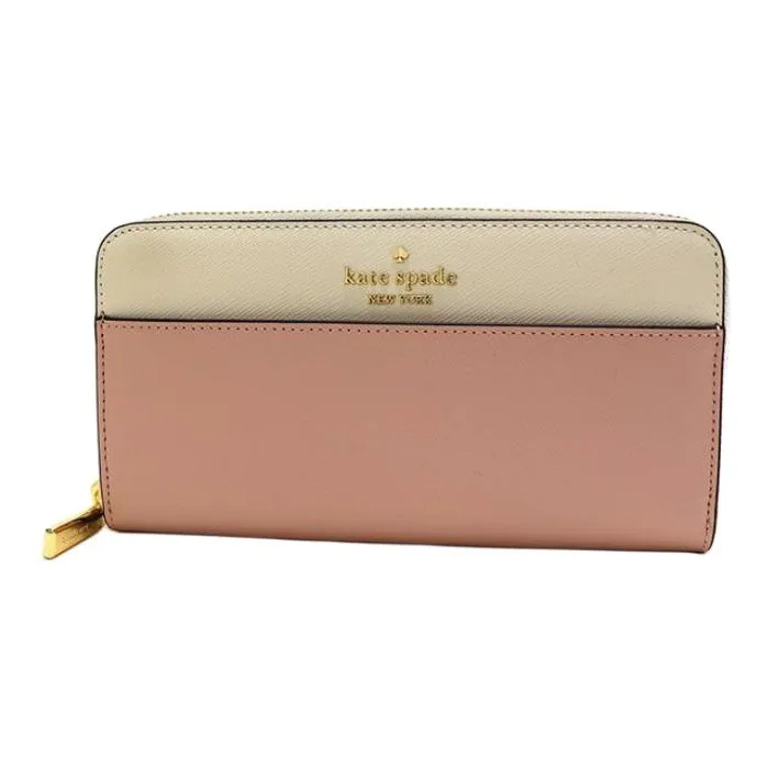 Kate Spade Leather Wallet Tubas Women's Rose Smoky & Ecru-1