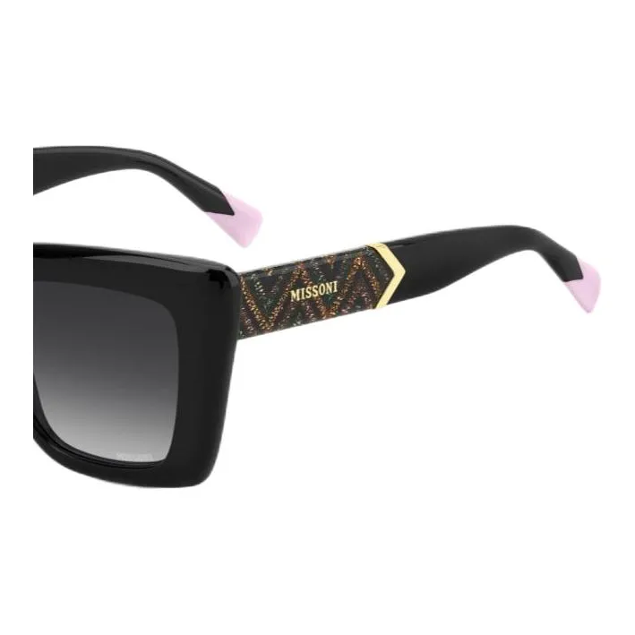 MISSONI Acetate Irregular Shape Sunglasses Women's Black-1