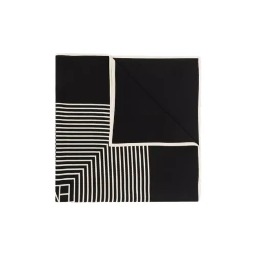 TOTEME Silk Scarves Women's Black/Neutral Color