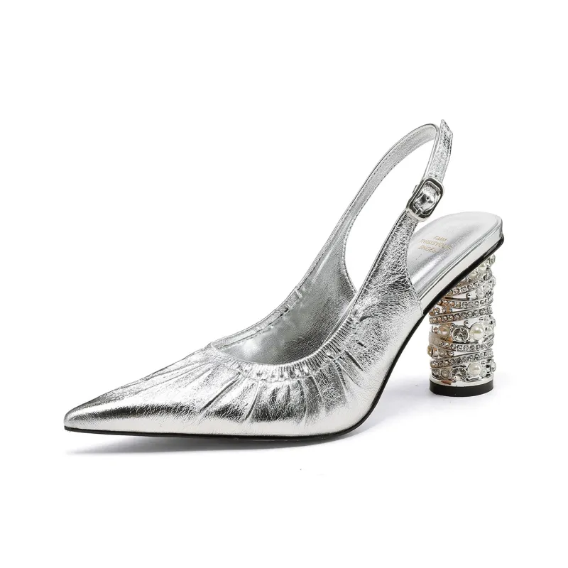 FMM High Heels Women's Gold/Silver-5