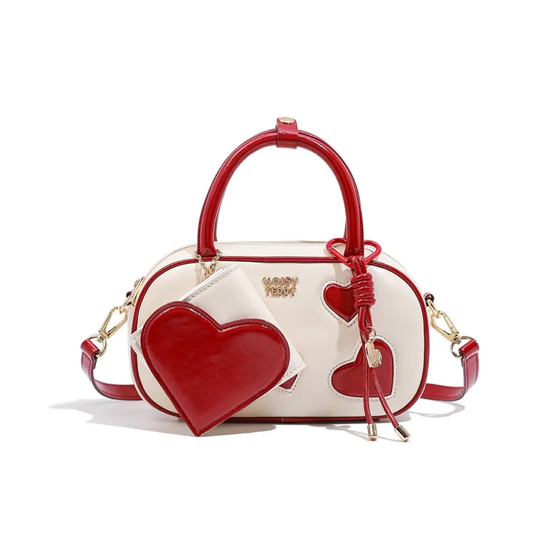 NOISY TEDDY PU Shoulder Bag, Crossbody Bag, Handbag Women's White-2
