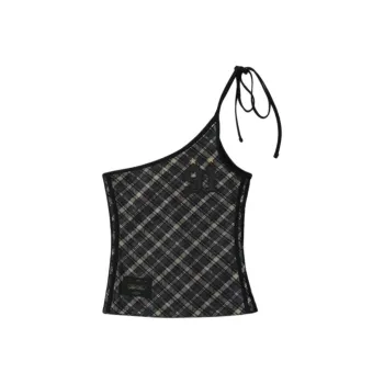 Badblood Tank Tops Women's Black Plaid
