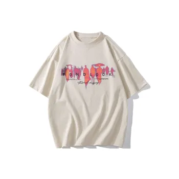 FONDLOOK T-Shirts Unisex Light Beige Apricot