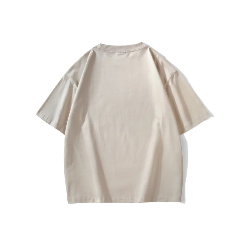 FONDLOOK T Shirts Unisex Light Beige Apricot-1