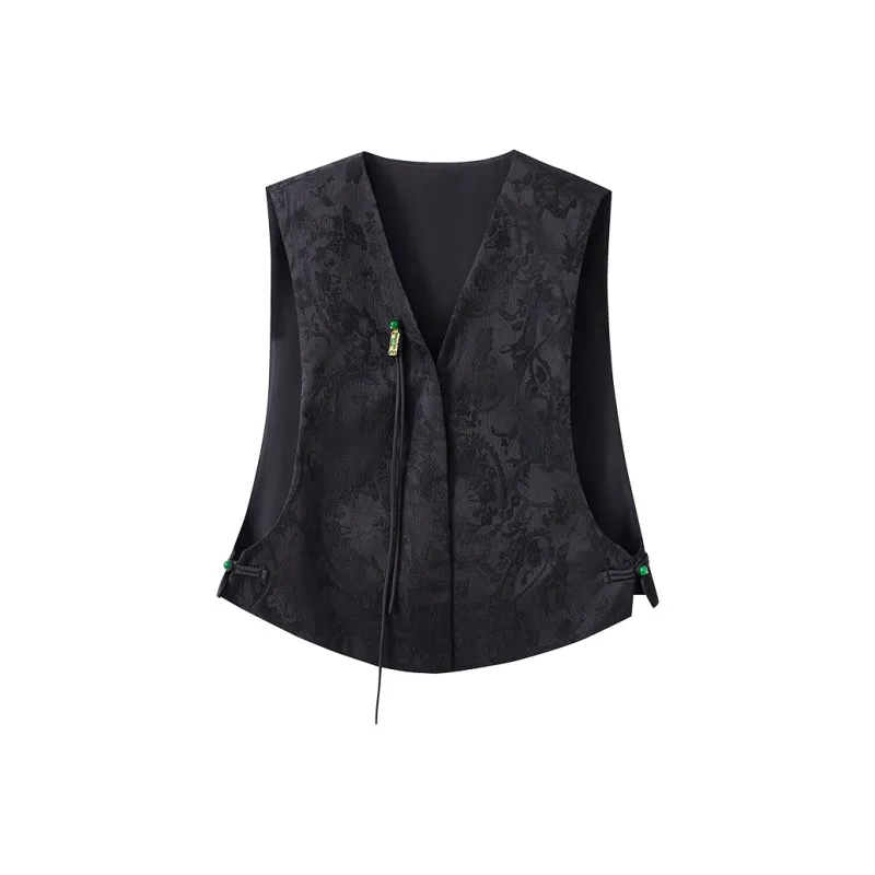 Mu Qingqing Vests Women's Black-0