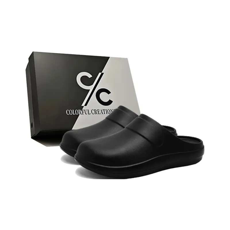 Colorful Creations EVA Cut Out Quiet Odor Resistant Abrasion Resistant Slip Resistant Closed Toe Slippers Men's Box-0