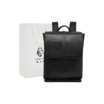 Old Man's Head Top Grain Cow Leather Backpack Men's Black