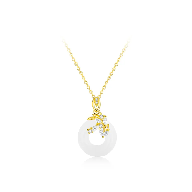 Love Link Chalcedony Jade Necklaces Women's-2