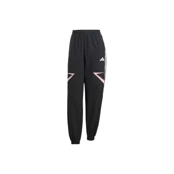 Adidas Women's Tiro Cut 3 Stripes Color Block Cuffed Pants Black/True Pink