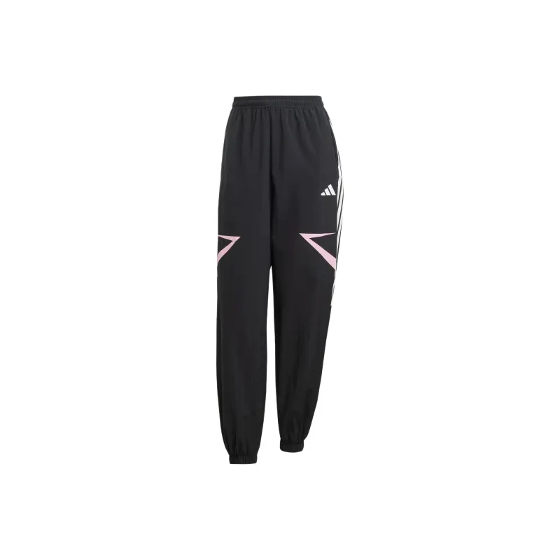 Adidas Women's Tiro Cut 3 Stripes Color Block Cuffed Pants Black/True Pink-0