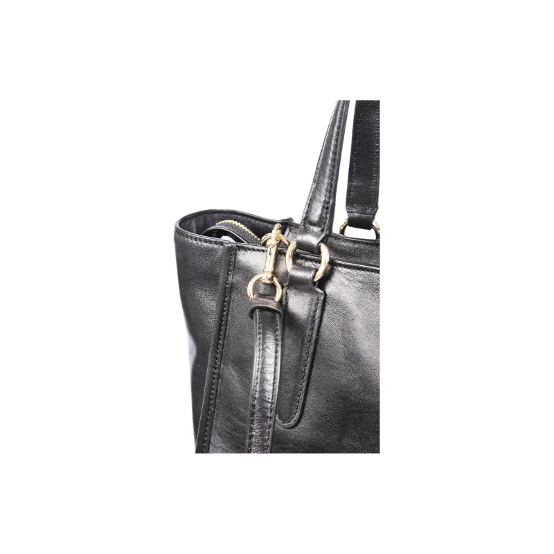 COACH Leather One Shoulder Handbag Tubas Women's Black-4