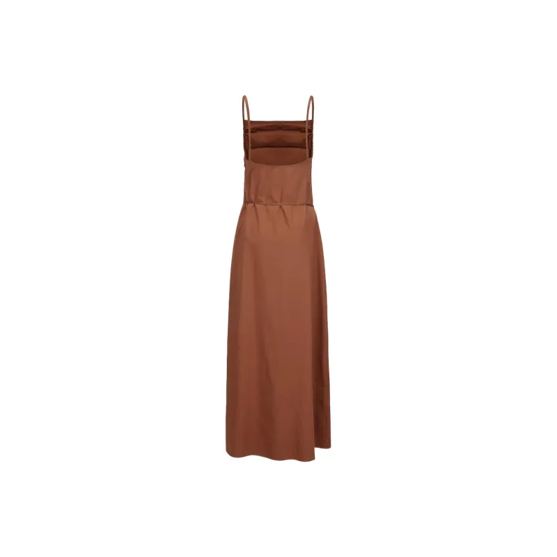 RUOHAN Slip Dresses Women's Brown-1