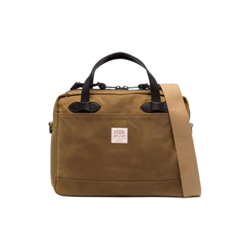 Filson Cotton Briefcase, Handbag Men's Dark Umber-0