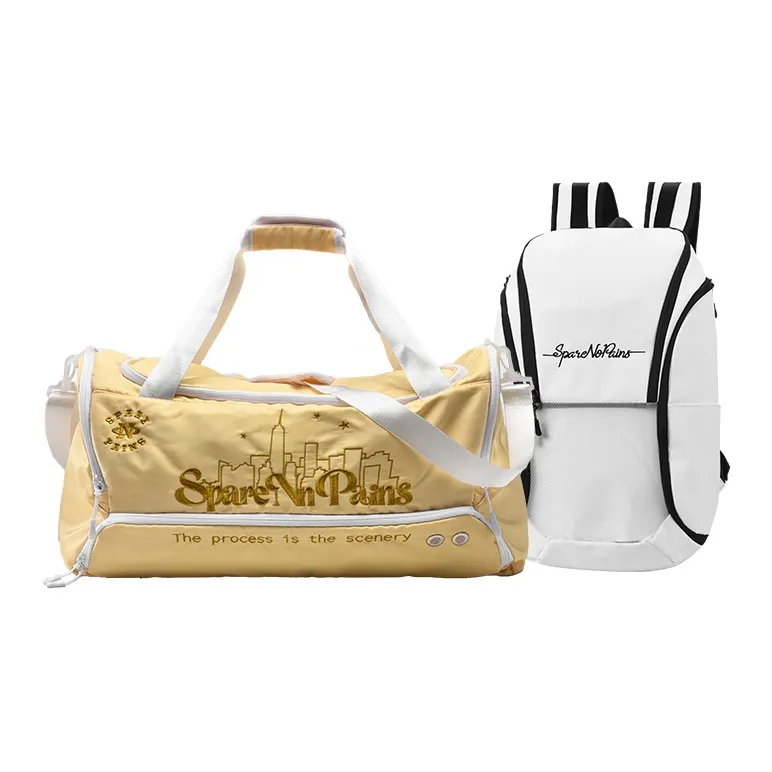 Spare No Pains. Polyester Basketball Bag, Crossbody Handbag, Gym Bag Unisex Yellow-4