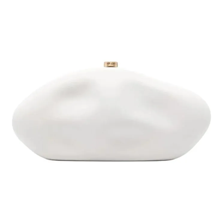 CULT GAIA Sheepskin Clutch Women's White-0