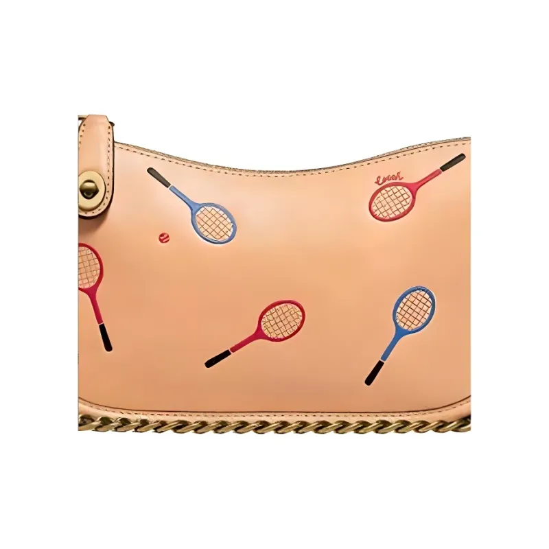 COACH Swinger Leather Handbag Trumpets Women's Beige Brown-3