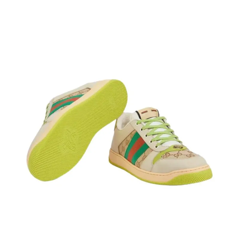 GUCCI Screener Low Top Skateboard Shoes Men's Turquoise-5