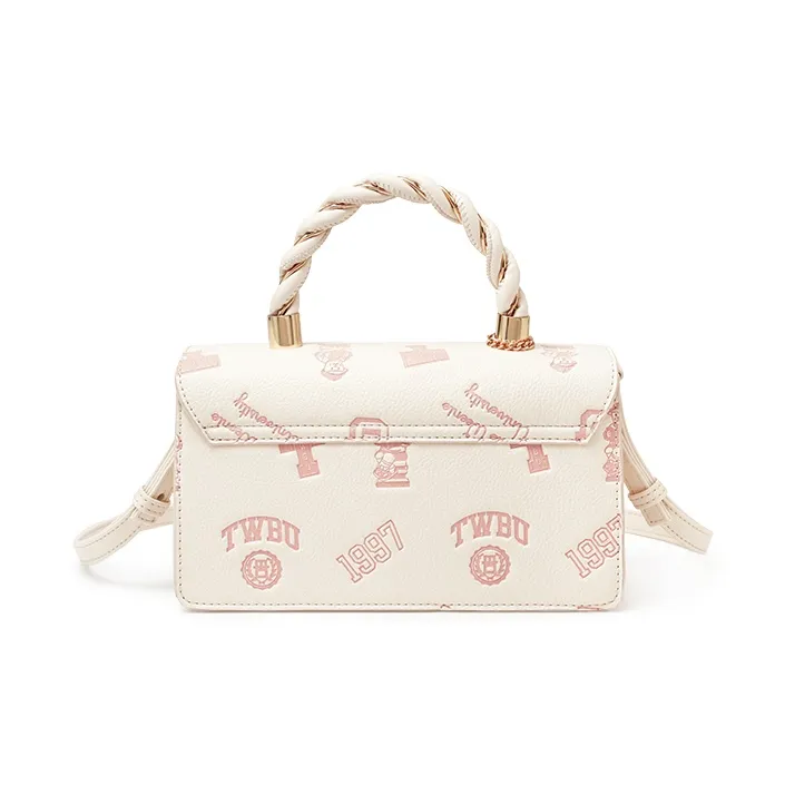 Teenie Weenie PU Crossbody, One Shoulder, Small Square Handbag Women's Pink White/Cherry Blossom Pink-2