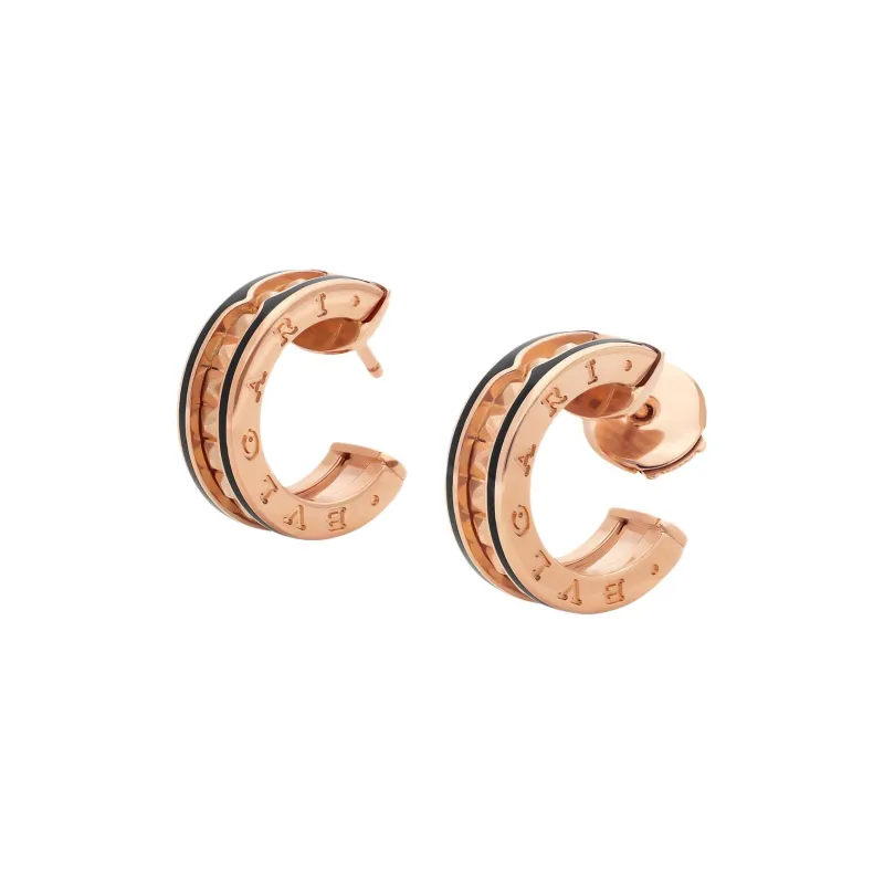 BVLGARI 2010s 18kt Rose Gold B zero1 B Hoop Earrings-1