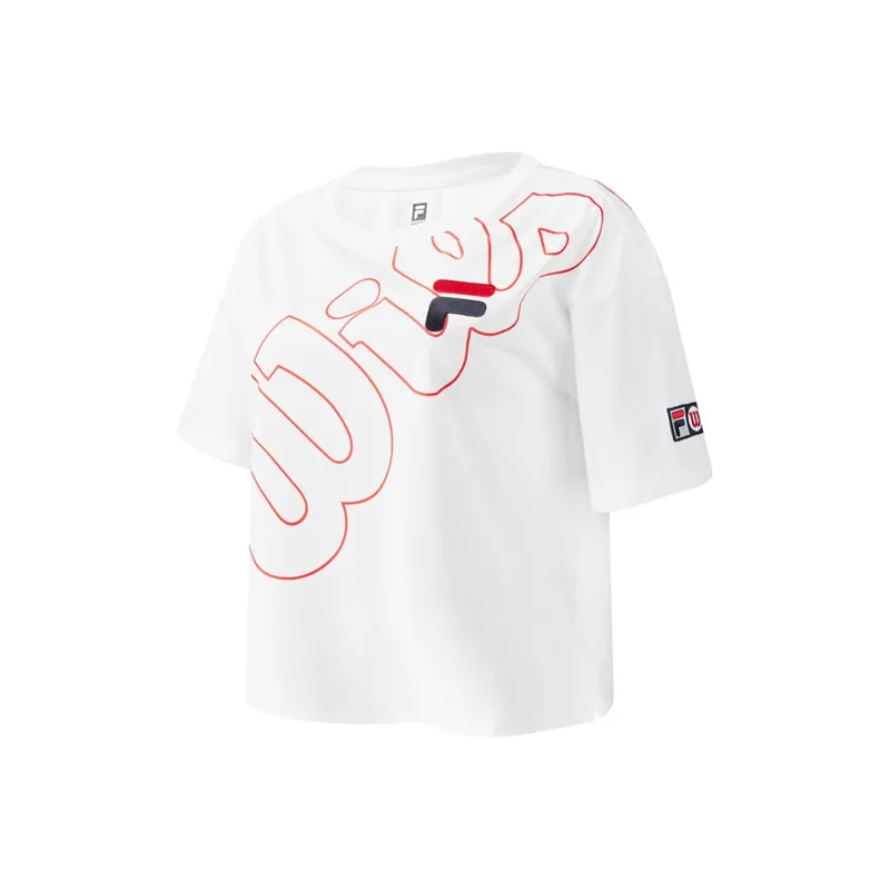FILA Athletics Tennis Drop Shoulder Sleeve T Shirt Women's Jade White-0