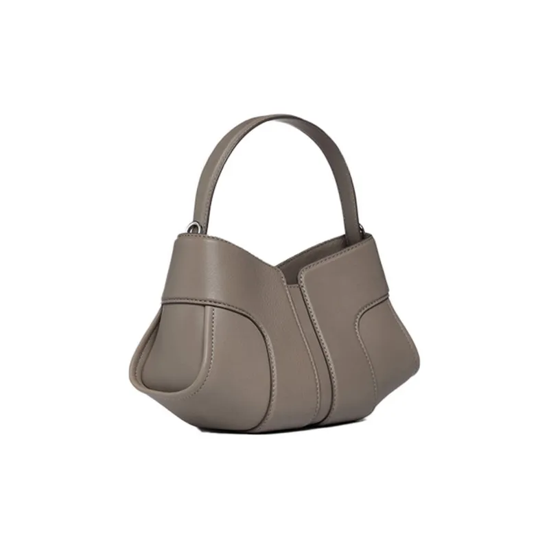 ZESH Spain Imported Top Grain Calfskin Crossbody Bag, One Shoulder Handbag Women's Elephant Gray-1