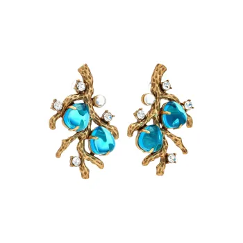 KENNETH JAY LANE Crystal Earrings Women's Gold