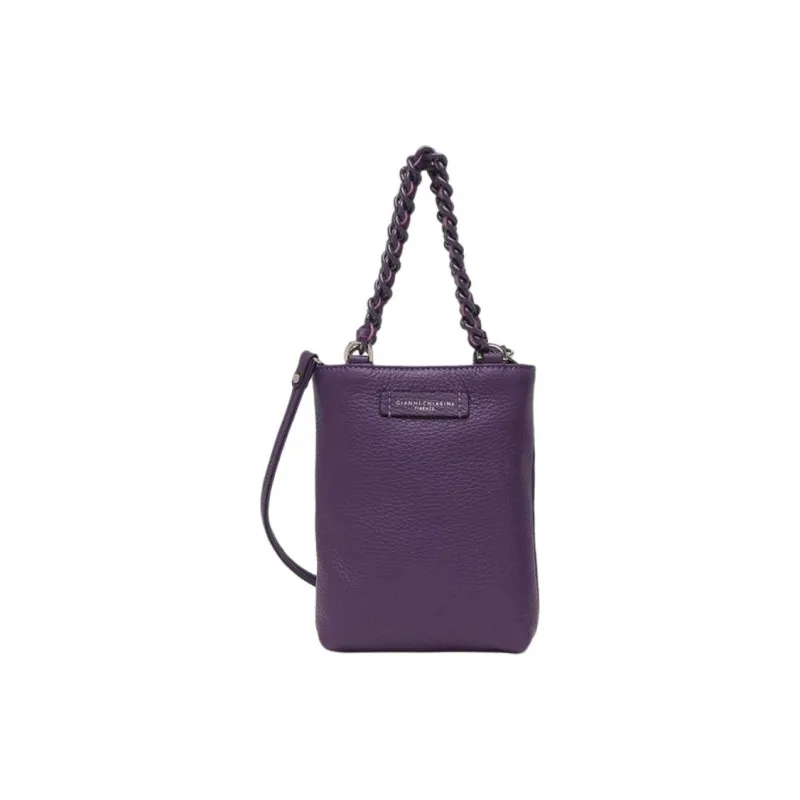 GIANNI CHIARINI Leather One Shoulder Handbag Women's Purple-0