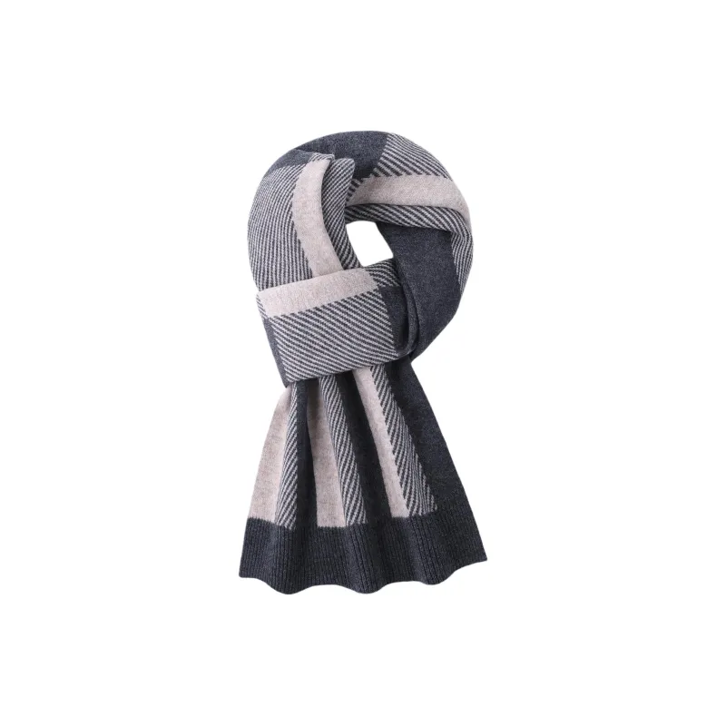 LIBO Sheep Wool Knit Scarves Men's-1