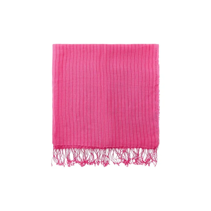 ZARA Linen Knit Scarves Women's Dark Fuchsia-0
