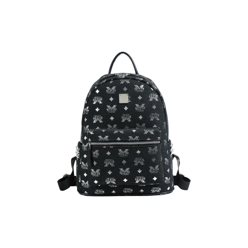 AIBAG PU Backpack Unisex White/Black/Coffee-7
