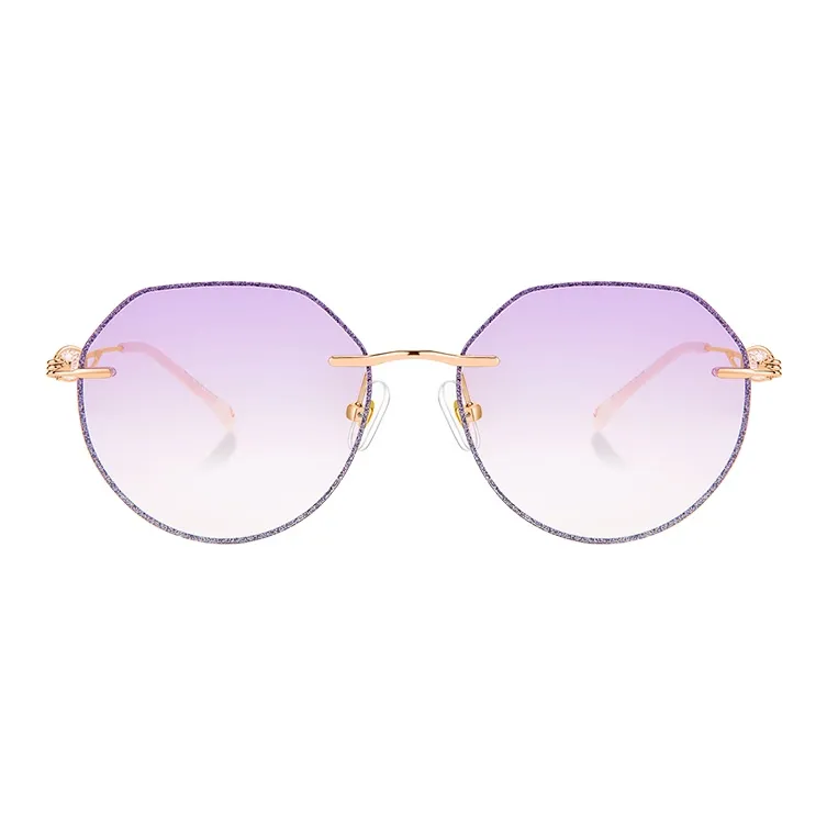 MUYKUY Metal Oval Sunglasses Women's-15