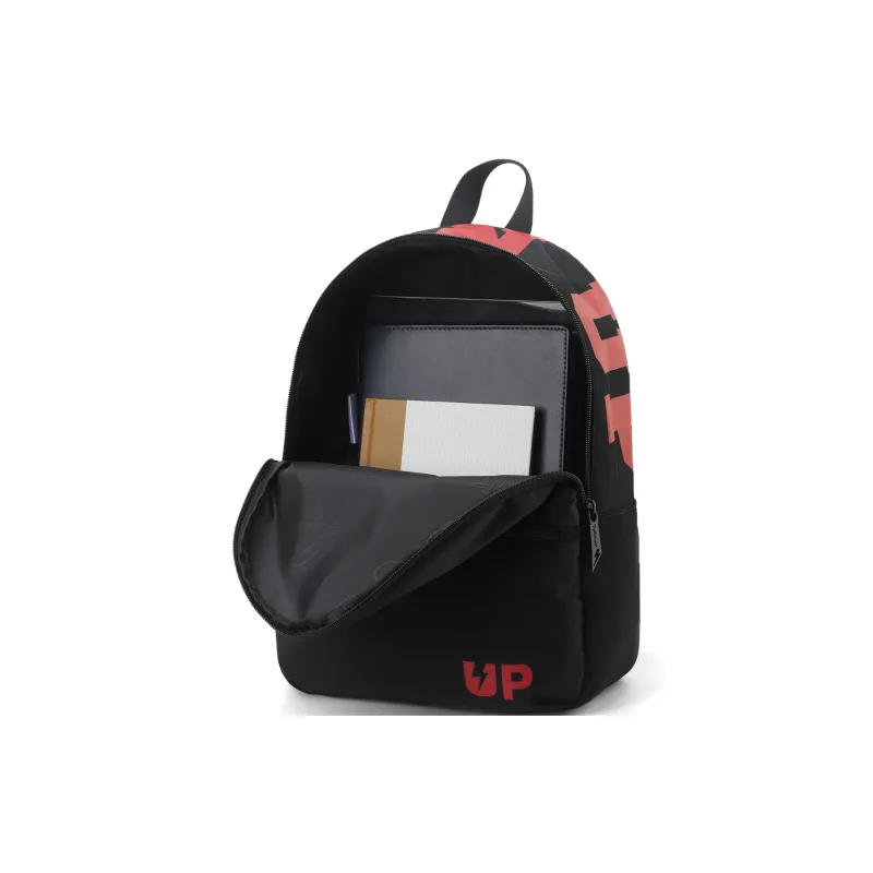 TURN UP Polyester Backpack Trumpets Unisex Black Red Color Block-3