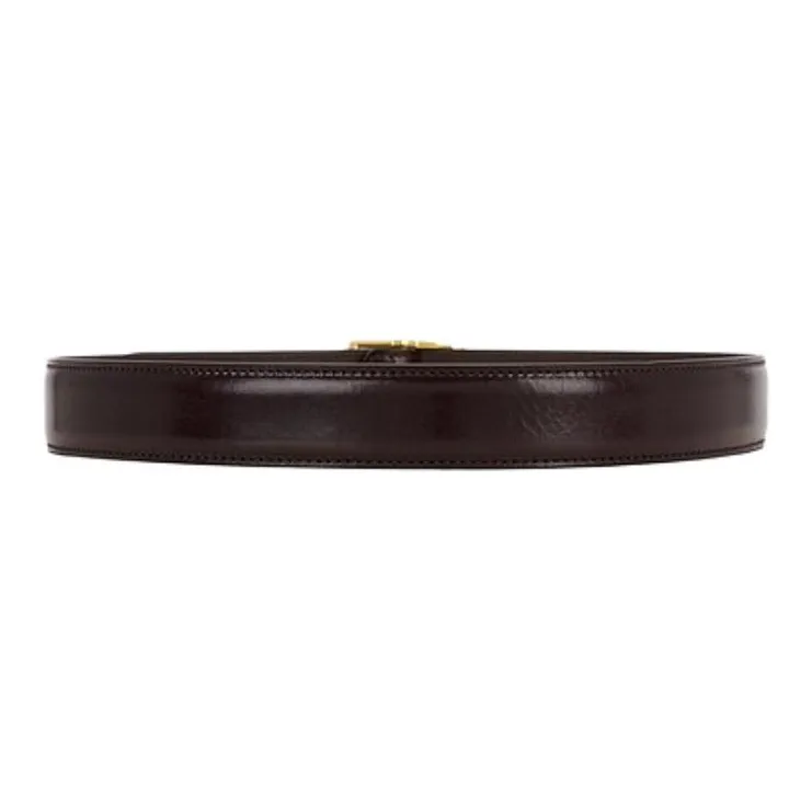NILI LOTAN Leather Belts Unisex Brown Width 3CM-1