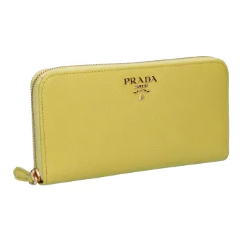 PRADA Leather Wallet Women's Yellow