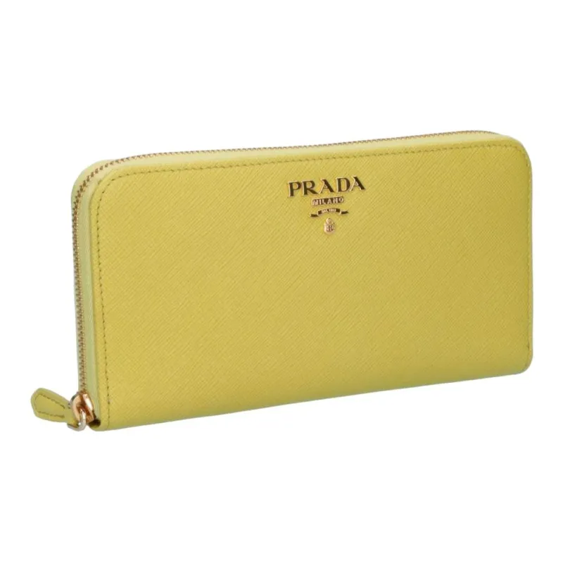 PRADA Leather Wallet Women's Yellow-0