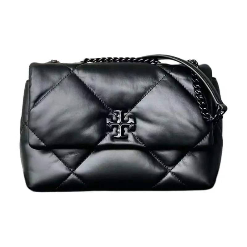 TORY BURCH Leather Crossbody Bag, Shoulder Bag Unisex Black-0