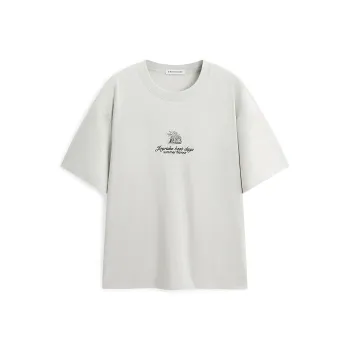 PEACEBIRD MEN T Shirts Unisex Light Gray