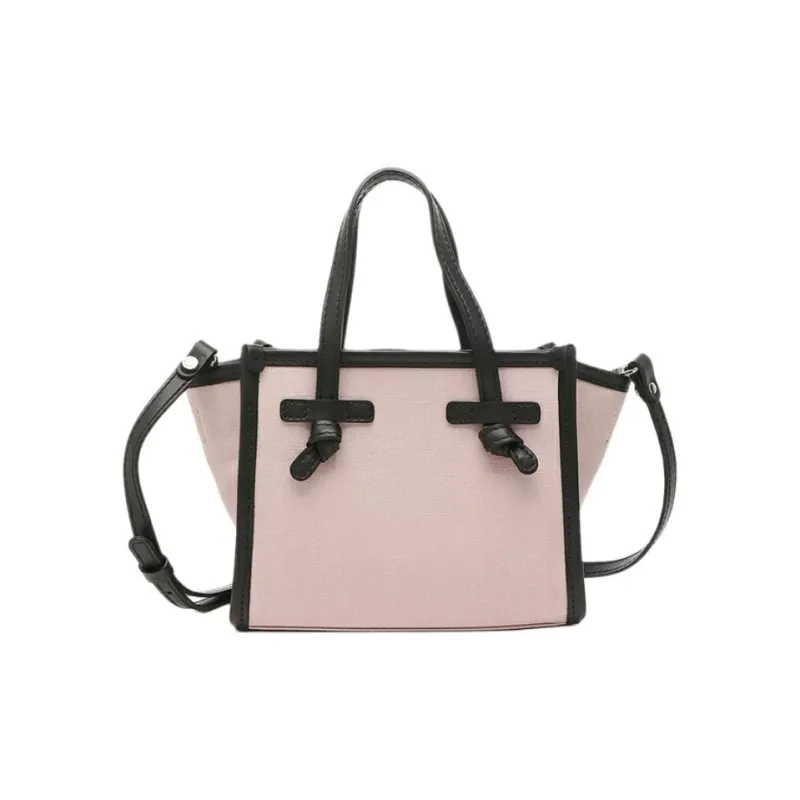 GIANNI CHIARINI Cotton With Leather Shoulder Bag, Crossbody Bag, Handbag Women's Pink-0